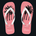 Custom Beach Wedding Flip Flops<br><div class="desc">A great welcome gift for your guests. Provide footwear for your guests for the beach ceremony. Elke Clarke © Custom Monogram Travel Wedding Flip Flops for Beach Weddings. Customise with your names, date, monogram, married last name initial and destination. Matches the personalised wedding beach tote bag in our store which...</div>