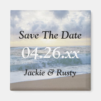Custom Beach Wedding Save The Date Photo Magnet