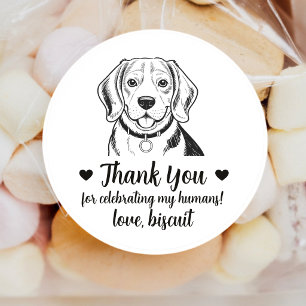 Custom Beagle Dog Wedding Favour Stickers