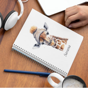 Custom Beanie Bunch Giraffe Winter Hat Journal