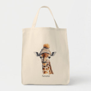 Custom Beanie Bunch Giraffe Winter Hat Tote Bag