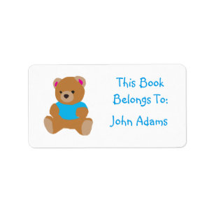 Custom Bear Label (Book Belongs To:)