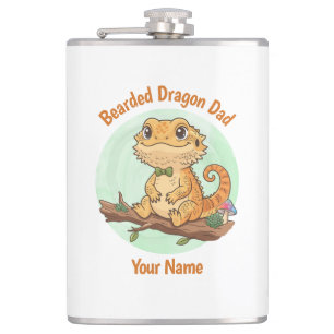 Custom Bearded Dragon Dad Flask
