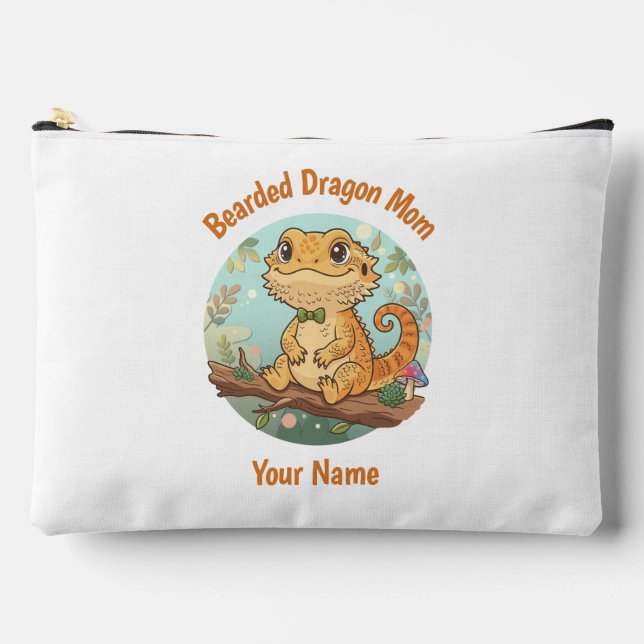 Custom Bearded Dragon Mum Accessory Pouch (Front)