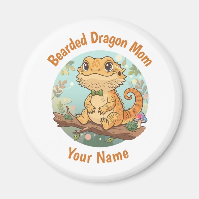 Custom Bearded Dragon Mum Magnet (Front)