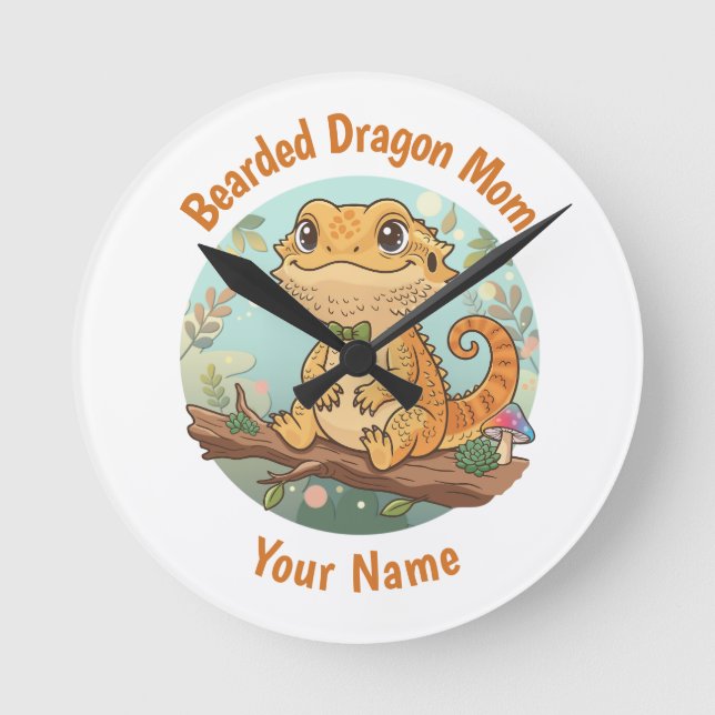 Custom Bearded Dragon Mum Wall Clock (Front)