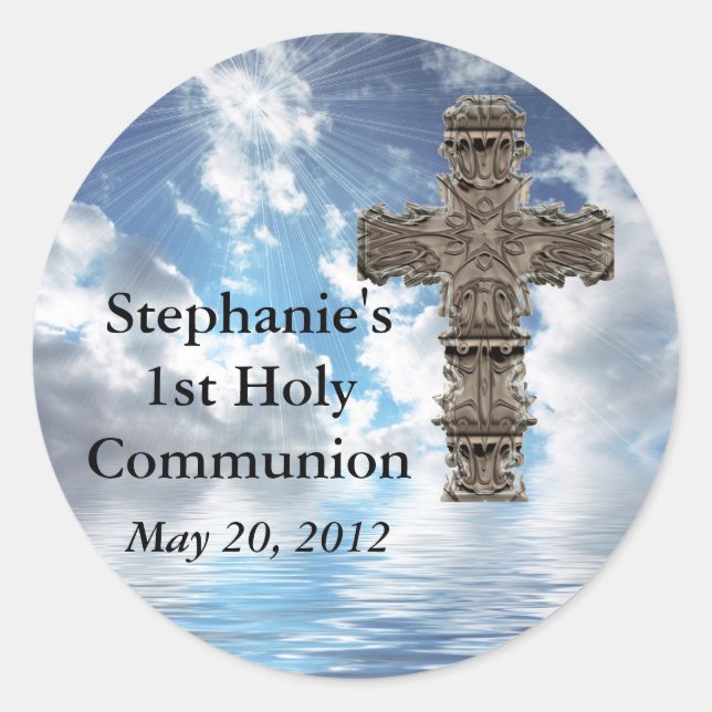 Custom Beautiful 1st Holy Communion Stickers (Front)