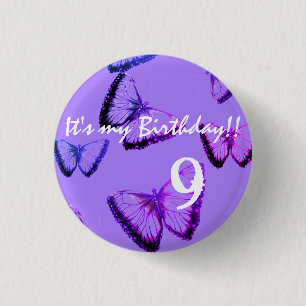 Custom Beautiful Butterfly It's my birthday 3 Cm R Round Badge