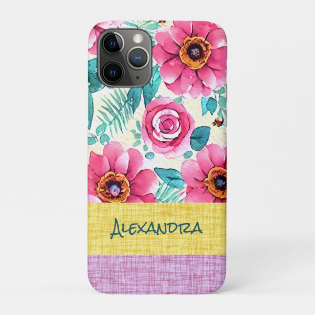 Custom beautiful feminine botanical pattern Case-Mate iPhone case (Back)