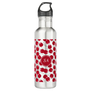 Custom Beautiful Fresh Red Cherry Pattern Stainles 710 Ml Water Bottle