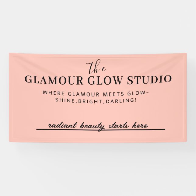 Custom Beauty Saloon Name With Tag Line Banner (Horizontal)