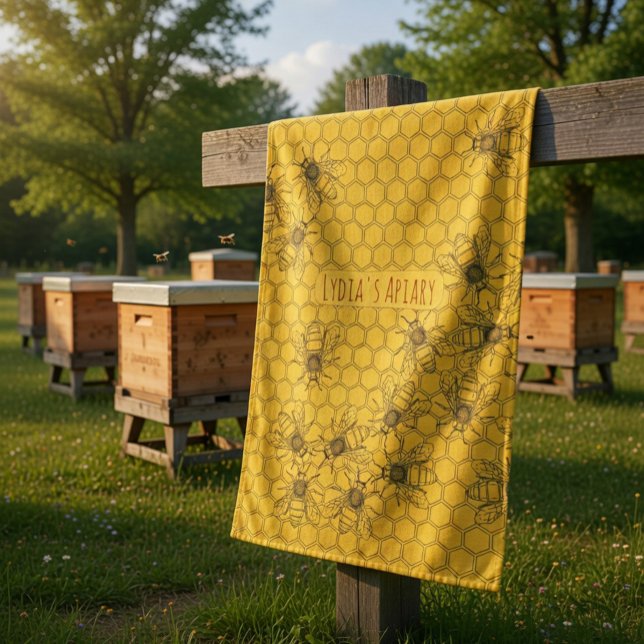 Custom Bee Apiary Kitchen Towel  (Creator Uploaded)