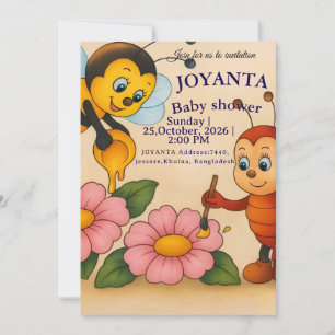 Custom bee baby shower  invitation