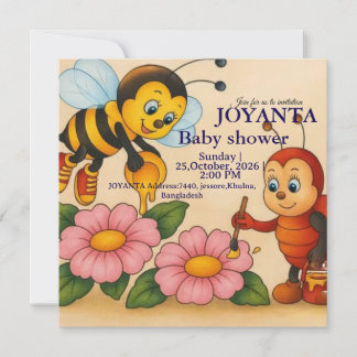 Custom bee baby shower invitation