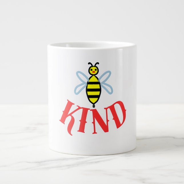 Custom Bee Kind Personalised Gift  Large Coffee Mug (Front)