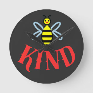 Custom Bee Kind Personalised Gift T-Shirt Round Clock