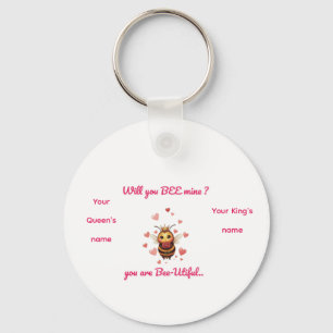 Custom bee Valentine 's Key Ring