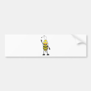 Custom Bee Waving His Hand Bumper Sticker