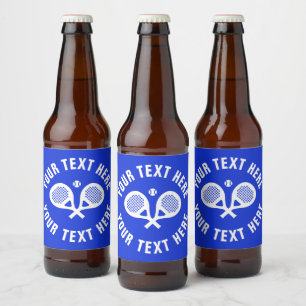 Custom beer bottle labels with padel racket logo