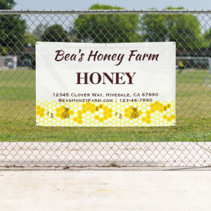 Custom Bees Honey Farm 3' x 5' Display Banner