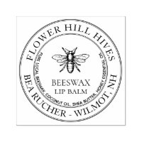 Custom Beeswax Lip Balm with Heraldic Honeybee    