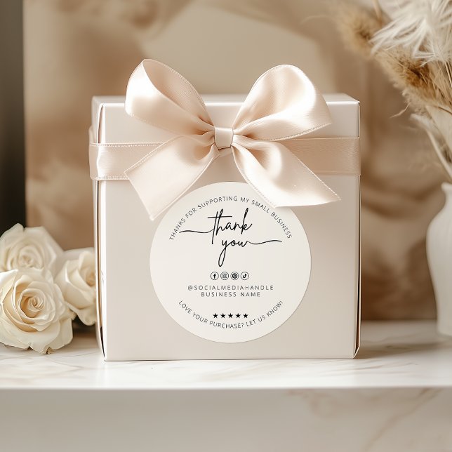 Custom Beige Sticker Thank You Label Packaging (Custom Beige Sticker Thank You Label Packaging)