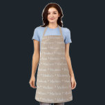 Custom beige tan white name text pattern apron<br><div class="desc">Custom beige tan white name text pattern Apron
you can change the name or text.

Great for cooks,  chefs,  pottery,  ceramics,  crafts,  work,  kitchen,  baking,  bbq,  grill,  and also businesses and stores,  etc</div>
