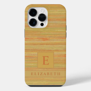 Custom Beige Yellow Brown Marble Stripes iPhone 14 Pro Max Case