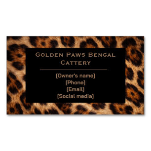 Custom Bengal Cattery Magnetic Business Card