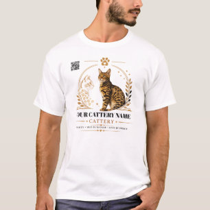 Custom Bengal Cattery T-Shirt with Name & QR Code