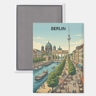 Custom Berlin Germany Vintage Travel Landmarks Magnet