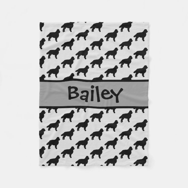 Custom Bernese Mountain Dog Silhouette Fleece Blanket (Front)