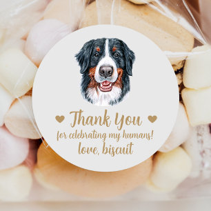 Custom Bernese Mountain Dog Wedding Favour Sticker