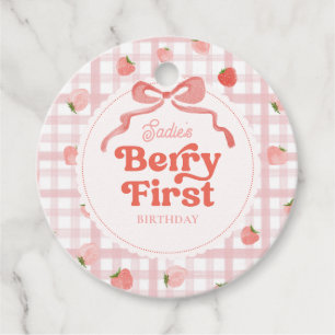 Custom Berry First Birthday Party Tags