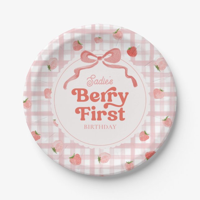 Custom Berry First Birthday Plates (Front)