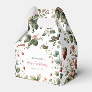 Custom Berry First Birthday Strawberry Favour Box