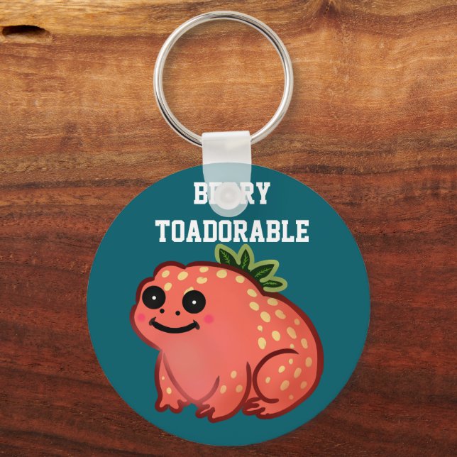 Custom Berry Toadorable Strawberry Frog  Key Ring (Front)