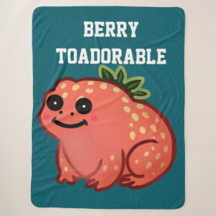 Custom Berry Toadorable Strawberry Frog Sherpa Blanket