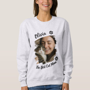 Custom Best Cat Mom Photo Sweatshirt