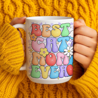 Custom Best Cat Mum Ever Personalised Coffee Mug