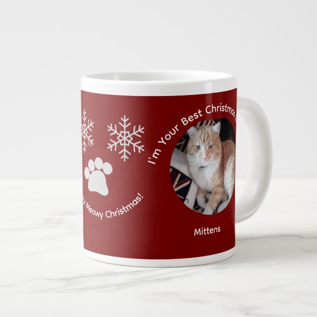Custom Best Christmas Gift Cat Photo Specialty Mug (Front Right)
