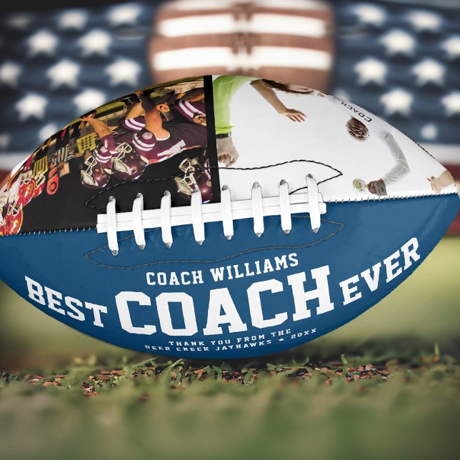 Custom BEST COACH EVER Cool Thank You 2 Photos Football (Creator Uploaded)