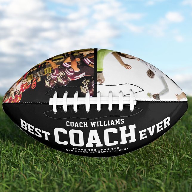 Custom BEST COACH EVER Cool Thank You 2 Photos Football (Creator Uploaded)