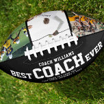 Custom BEST COACH EVER Cool Thank You 3 Photos Football<br><div class="desc">Perfect for the coolest coach: A modern BEST COACH EVER customised photo collage football with your favourite 3 pictures of the season, his name, and a custom message from you or the team as well as the year. Great teacher appreciation gift, and very nice THANK YOU or an awesome surprise...</div>