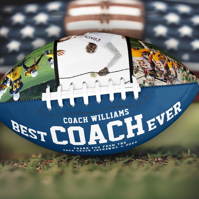 Custom BEST COACH EVER Cool Thank You 3 Photos Football (Creator Uploaded)