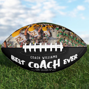Custom BEST COACH EVER Modern Cool Thank You Photo Football