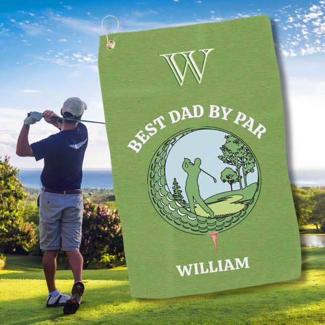 Custom Best Dad By Par Personalised Men's  Golf Towel (Creator Uploaded)