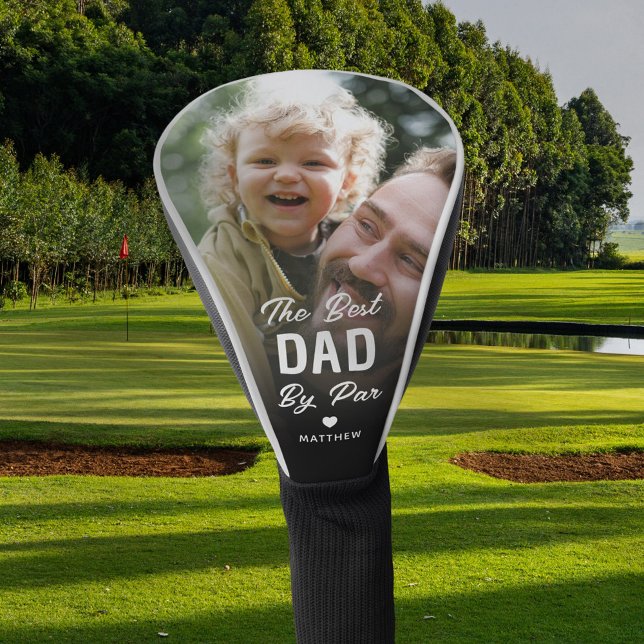 Custom Best Dad By Par Photo Father's Day Golf Head Cover (Creator Uploaded)