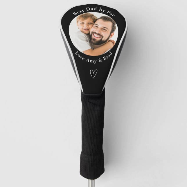 Custom Best Dad by Par Photo Golf Head Cover (Front)