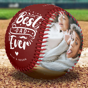 Custom Best Dad Ever 2 Photo Keepsake  Baseball